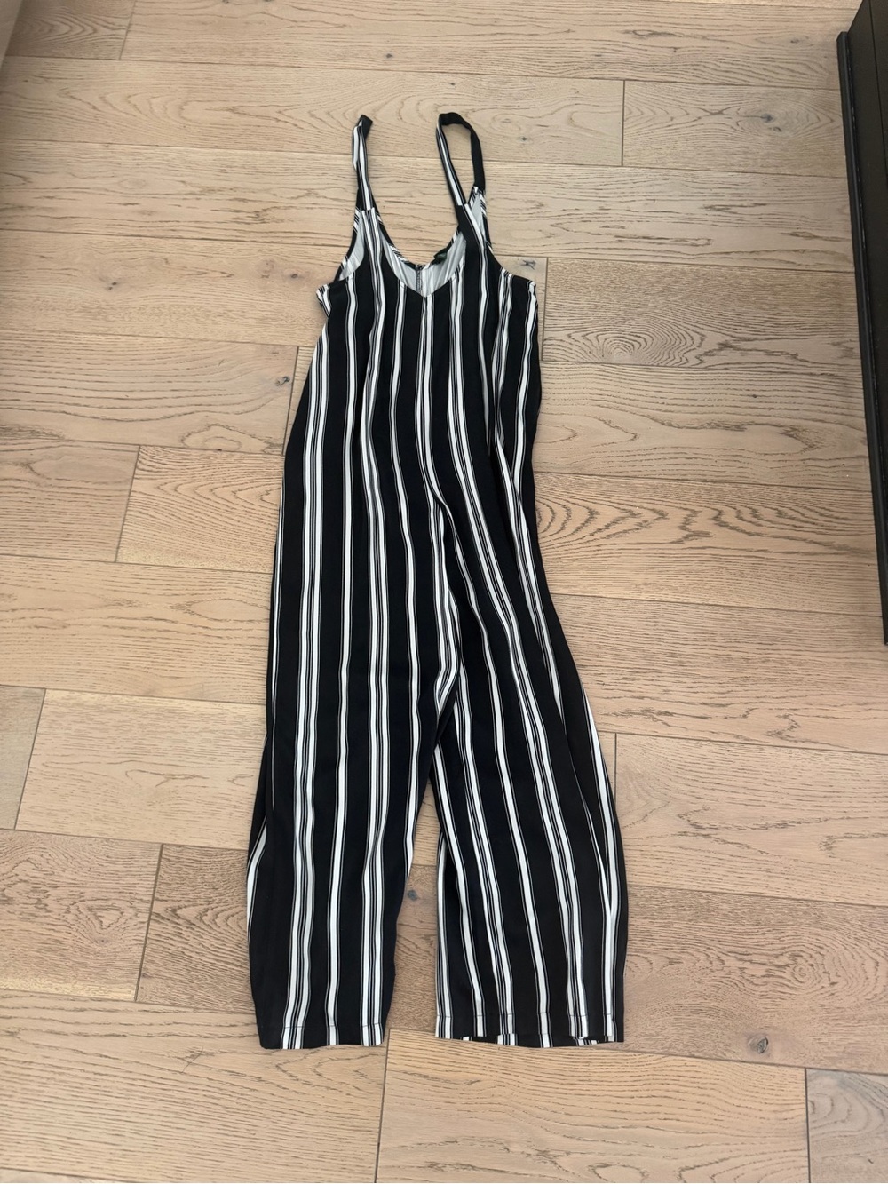 Wild Fable Striped Black & White Wide-Leg Jumpsuit Size Large